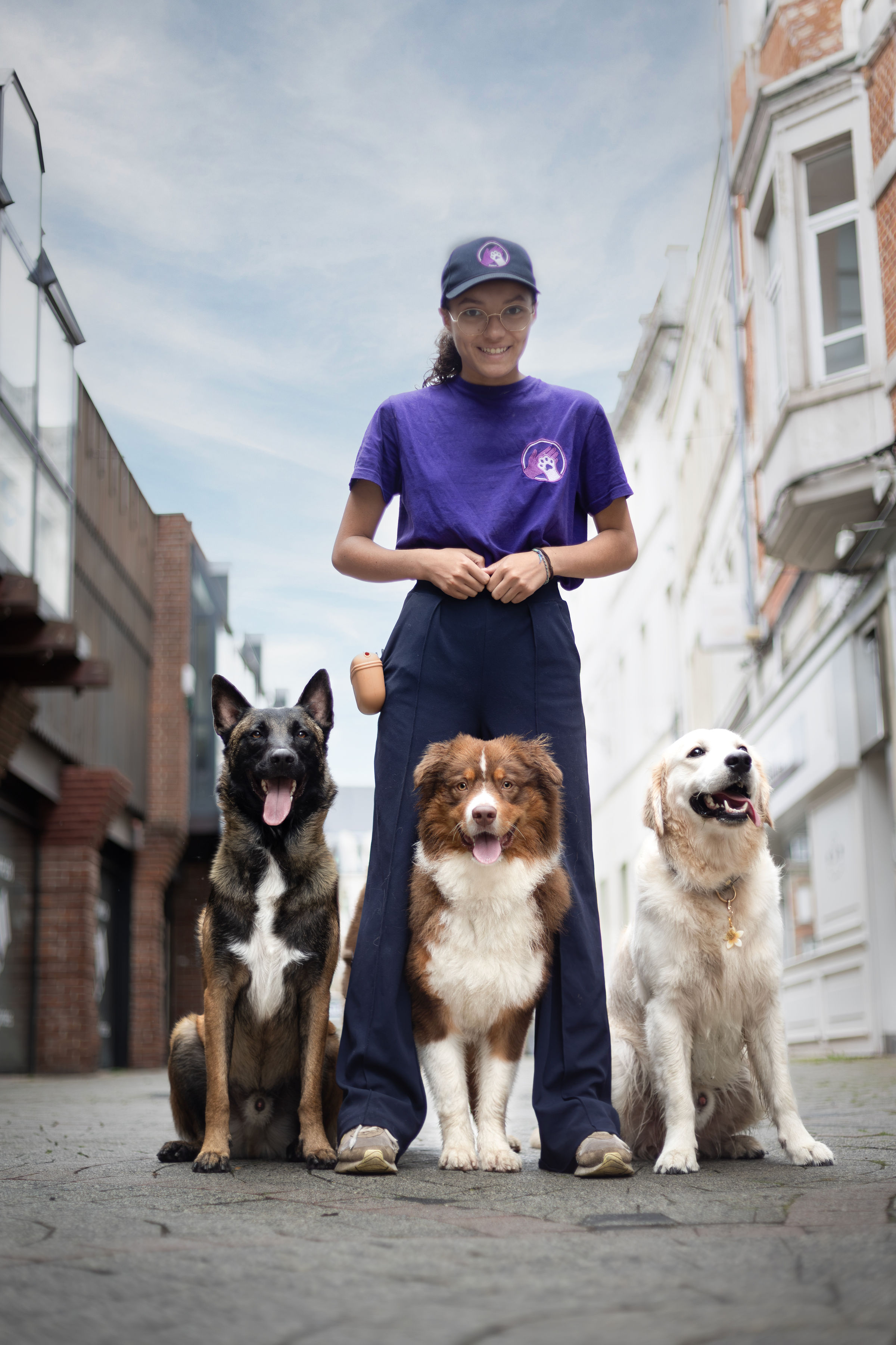 Gaëlle avec ses chiens